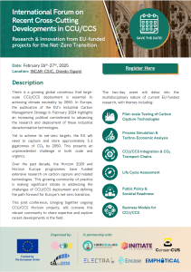 International Forum on Recent Cross-Cutting Developments in CCU/CCS